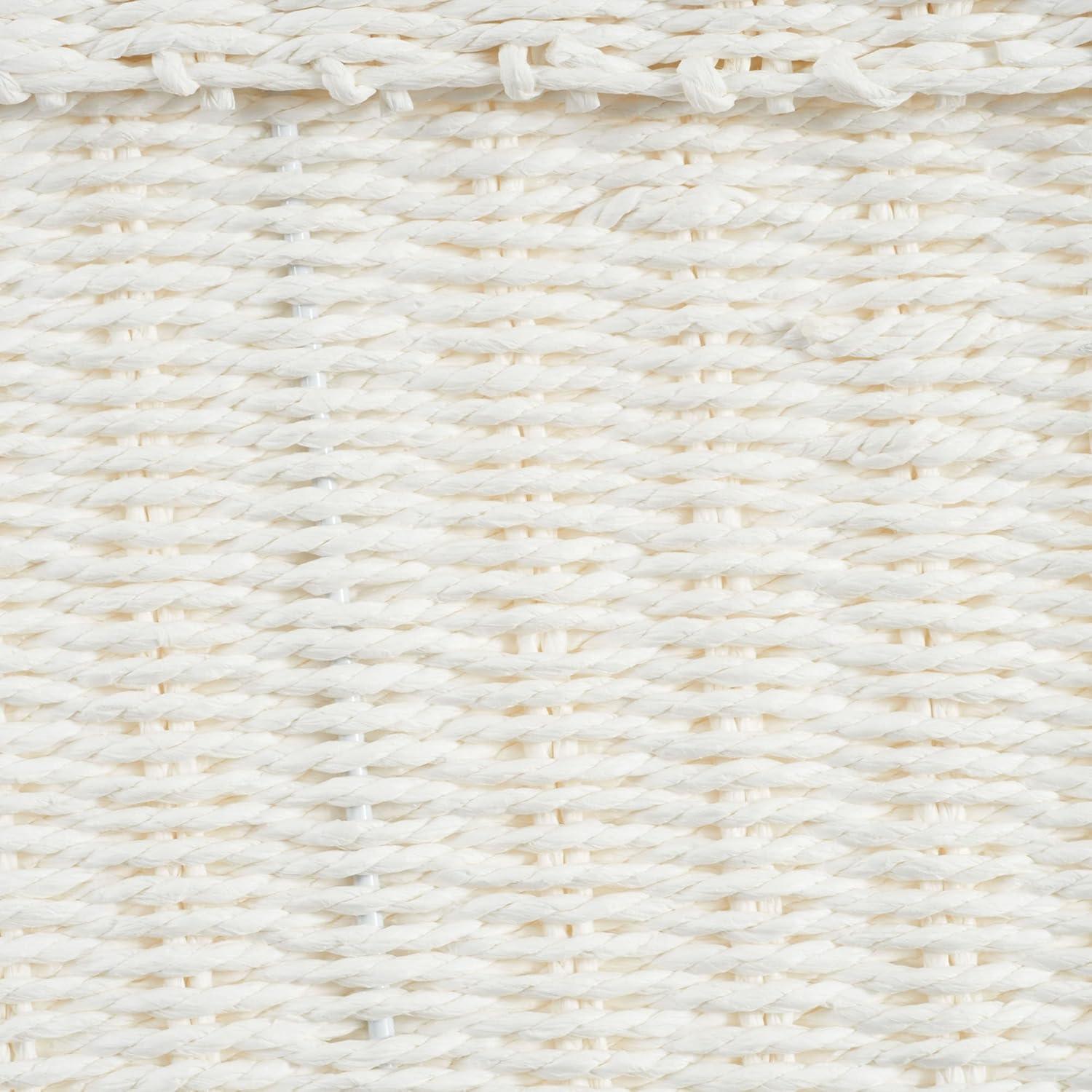 image:imageHousehold Essentials Natural Rim Oval Set Paper Rope and Seagrass 2 Piece Small Wicker Basket WhiteWhite