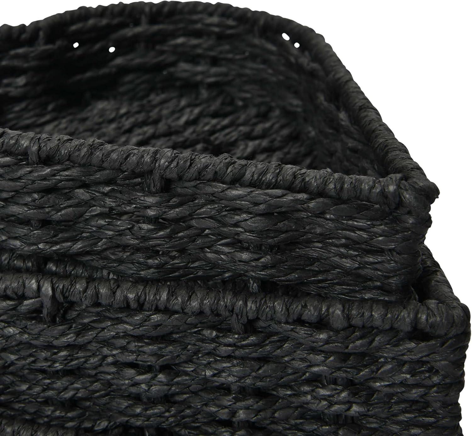 image:imageHousehold Essentials Nesting Paper Rope Heart Baskets Black Set of 3Black