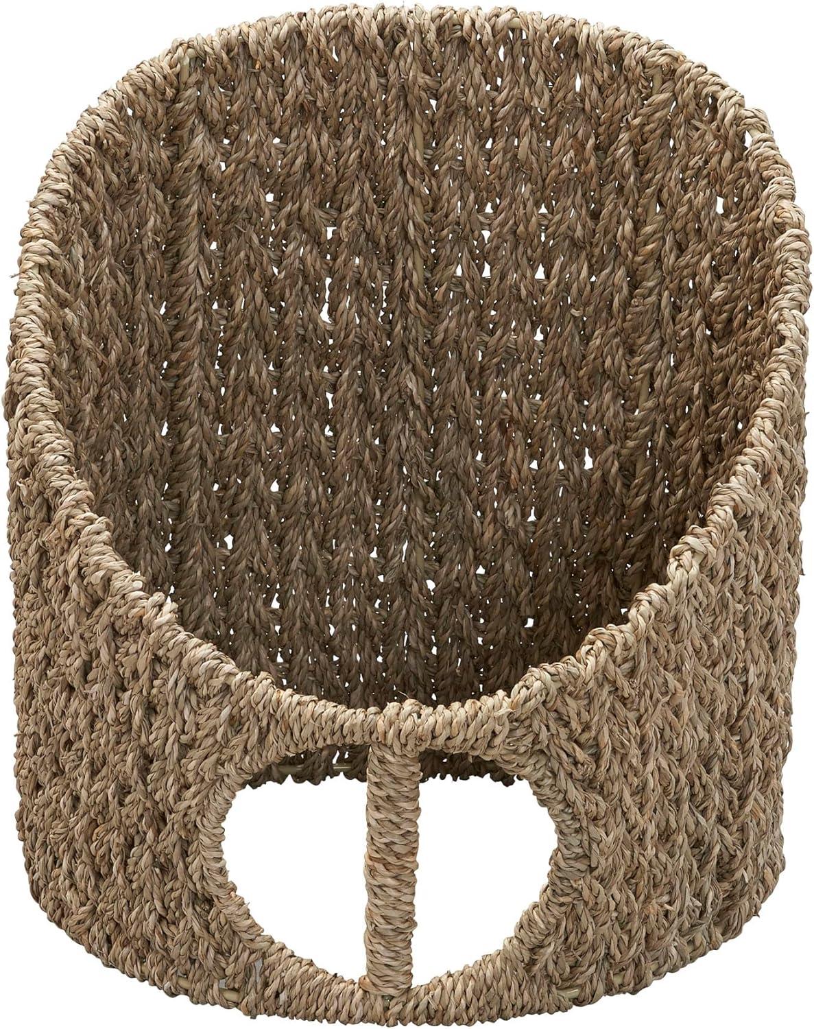image:imageHousehold Essentials Oval Magazine Rack Stained HyacinthNatural Seagrass