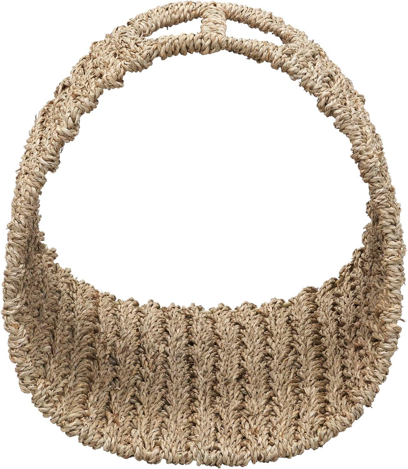image:imageHousehold Essentials Oval Magazine Rack Stained HyacinthNatural Seagrass
