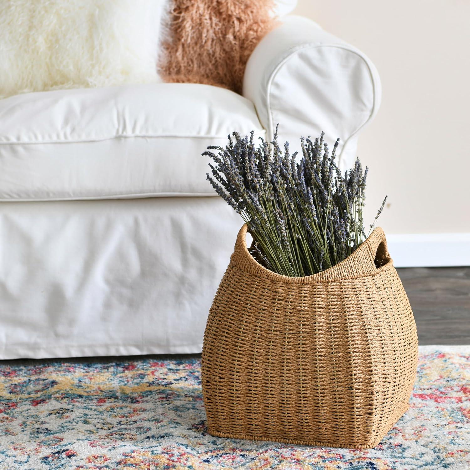 image:imageHousehold Essentials Paper Rope Basket with Handles NaturalNatural Paper Rope