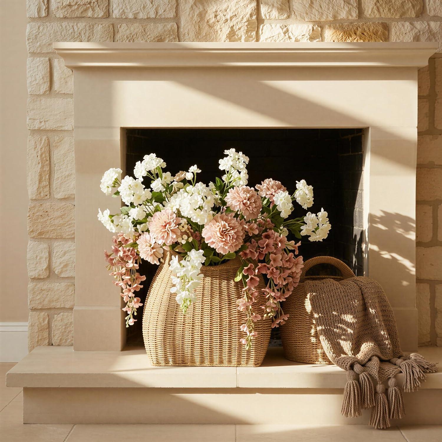 image:imageHousehold Essentials Paper Rope Basket with Handles NaturalNatural Paper Rope
