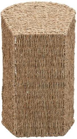 image:imageHousehold Essentials Wicker Magazine Rack Handwoven Seagrass Strong Metal Wire Frame BuiltIn Handle and Divider Lightweight Contemporary Great for Puzzle Books Mail and More NaturalSeagrass