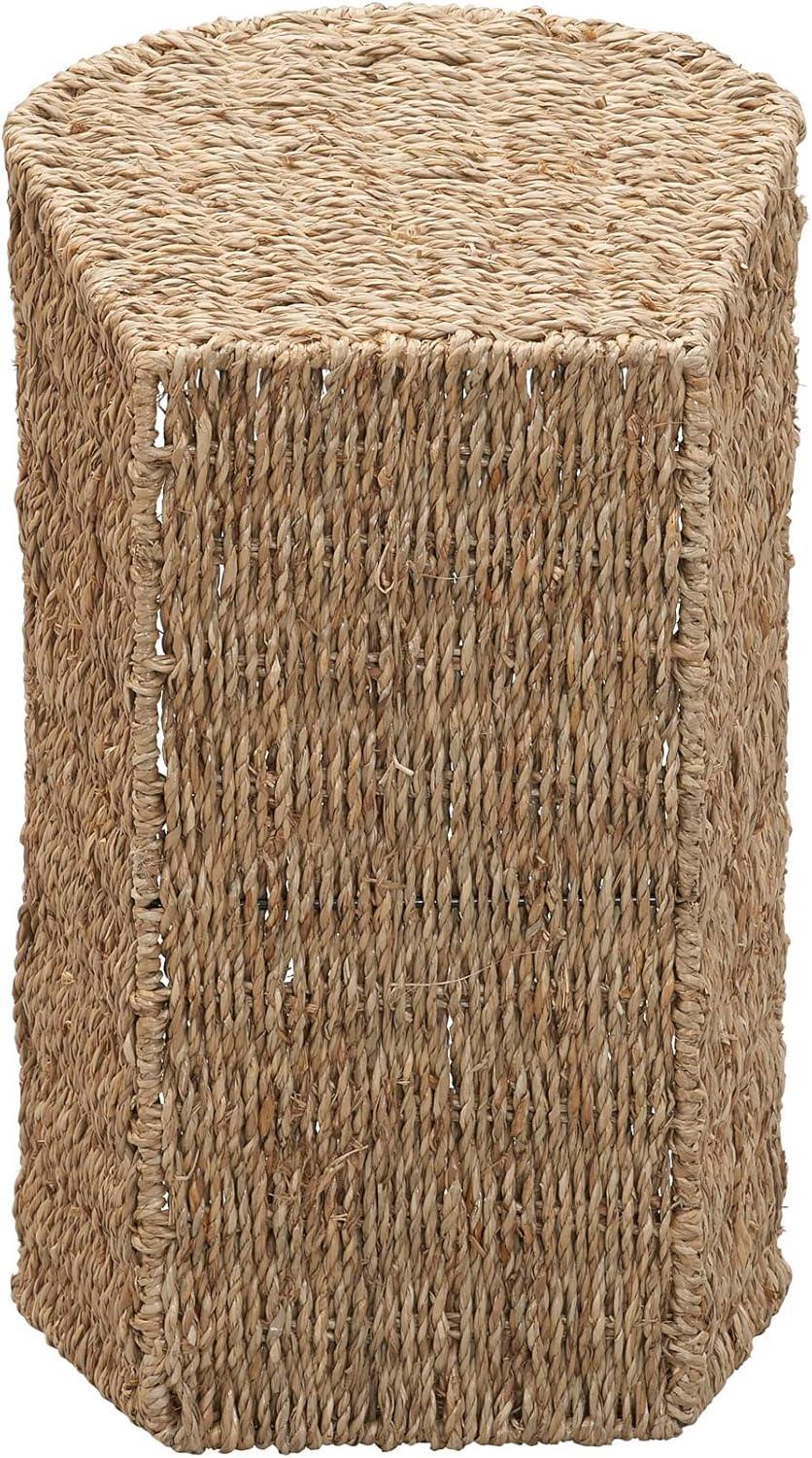 image:imageHousehold Essentials Wicker Magazine Rack Handwoven Seagrass Strong Metal Wire Frame BuiltIn Handle and Divider Lightweight Contemporary Great for Puzzle Books Mail and More NaturalSeagrass