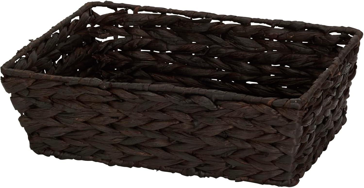 image:imageHousehold Essentials Wicker Storage Baskets Set of 4 Handwoven Accent Baskets Braided Water Hyacinth Large Medium and Small Storage Stylish and Versatile Brown