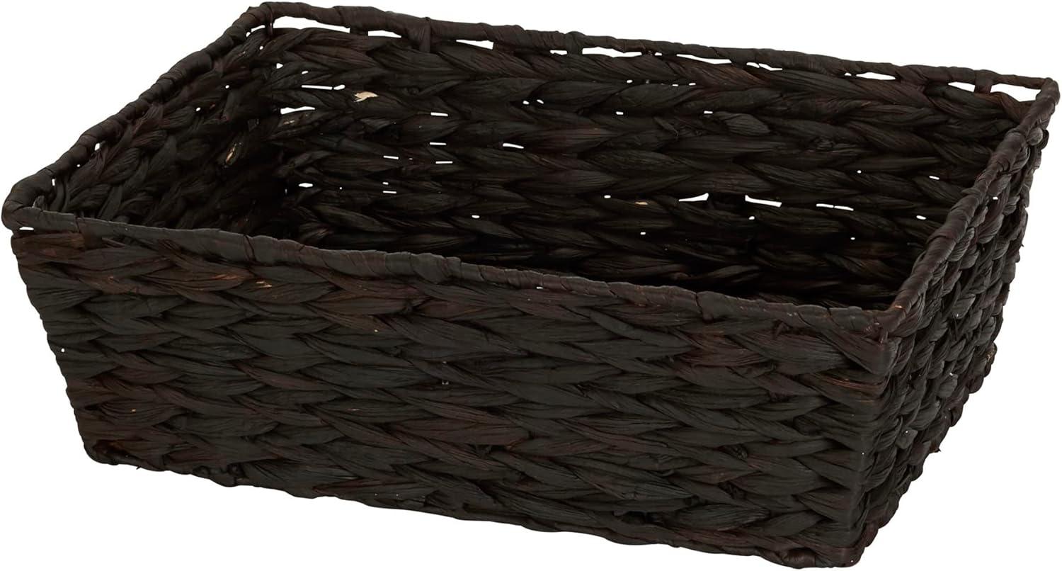 image:imageHousehold Essentials Wicker Storage Baskets Set of 4 Handwoven Accent Baskets Braided Water Hyacinth Large Medium and Small Storage Stylish and Versatile Brown