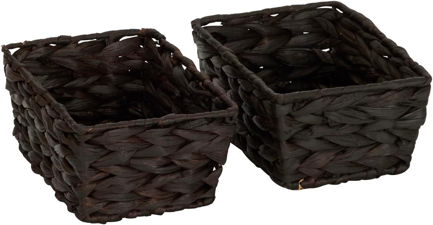 image:imageHousehold Essentials Wicker Storage Baskets Set of 4 Handwoven Accent Baskets Braided Water Hyacinth Large Medium and Small Storage Stylish and Versatile Brown