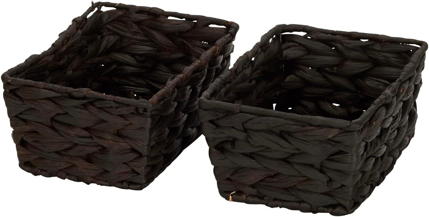 image:imageHousehold Essentials Wicker Storage Baskets Set of 4 Handwoven Accent Baskets Braided Water Hyacinth Large Medium and Small Storage Stylish and Versatile Brown