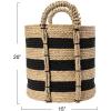 Household Essentials Braided Handle Basket, Black and Natural