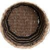 Household Essentials Cattail and Paper Multi Band Basket, Natural and Black