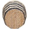 Household Essentials Cattail and Paper Multi Band Basket, Natural and Black