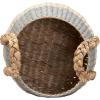 Household Essentials Cattail and Paper Terra Basket, Natural and Gray(Gray)