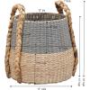 Household Essentials Cattail and Paper Terra Basket, Natural and Gray(Gray)