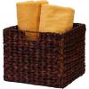 Household Essentials Foldable Wicker Storage Bin, Stained Water Hyacinth, Sturdy Steel Frame, Handwoven and Decorative, Durable and Stylish, Space-Saving, Dark Brown