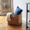 Household Essentials Foldable Wicker Storage Bin, Water Hyacinth, Sturdy Steel Frame, Handwoven and Decorative, Durable and Stylish, Space-Saving, Natural