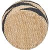 Household Essentials Large Woven Wicker Storage Basket with Handles | Black and Brown Decorative