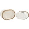 Household Essentials Natural Rim Oval Set Paper Rope and Seagrass (2 Piece) Small Wicker Basket, White(White)