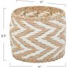 Household Essentials, Natural and White Cattail and Paper Zee Basket,Natural and White