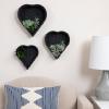 Household Essentials Nesting Paper Rope Heart Baskets, Black, Set of 3(Black)