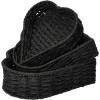 Household Essentials Nesting Paper Rope Heart Baskets, Black, Set of 3(Black)