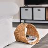 Household Essentials Oval Magazine Rack, Stained Hyacinth(Natural Hyacinth)