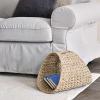 Household Essentials Oval Magazine Rack, Stained Hyacinth(Natural Seagrass)