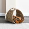 Household Essentials Oval Magazine Rack, Stained Hyacinth(Natural Seagrass)