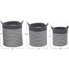 Household Essentials Striped Cotton Basket Set, Set of 3