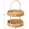 Household Essentials Water Hyacinth 2-Tier Tray, Natural