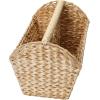 Household Essentials Wicker Magazine Rack, Handwoven Seagrass, Strong Metal Wire Frame, Built-In Handle and Divider, Lightweight, Contemporary, Great for Puzzle Books, Mail and More, Natural(Cattail)