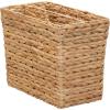 Household Essentials Wicker Magazine Rack, Handwoven Seagrass, Strong Metal Wire Frame, Built-In Handle and Divider, Lightweight, Contemporary, Great for Puzzle Books, Mail and More, Natural(Hyacinth)