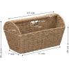 Household Essentials Wicker Magazine Rack, Handwoven Seagrass, Strong Metal Wire Frame, Built-In Handle and Divider, Lightweight, Contemporary, Great for Puzzle Books, Mail and More, Natural(Seagrass)