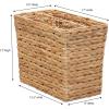 Household Essentials Wicker Magazine Rack, Handwoven Seagrass, Strong Metal Wire Frame, Built-In Handle and Divider, Lightweight, Contemporary, Great for Puzzle Books, Mail and More, Natural(Hyacinth)