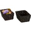 Household Essentials Wicker Storage Baskets, Set of 4, Handwoven Accent Baskets, Braided Water Hyacinth, Large, Medium and Small, Storage, Stylish and Versatile, Brown