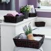 Household Essentials Wicker Storage Baskets, Set of 4, Handwoven Accent Baskets, Braided Water Hyacinth, Large, Medium and Small, Storage, Stylish and Versatile, Brown
