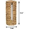 Household Essentials Wicker Toilet Paper Roll Holder, Handmade, Water Hyacinth Weave, Steel Frame, Removable Lid with Access Slot, and, Natural