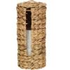 Household Essentials Wicker Toilet Paper Roll Holder, Handmade, Water Hyacinth Weave, Steel Frame, Removable Lid with Access Slot, and, Natural