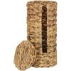 Household Essentials Wicker Toilet Paper Roll Holder, Handmade, Water Hyacinth Weave, Steel Frame, Removable Lid with Access Slot, and, Natural
