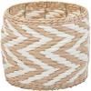 Household Essentials, Natural and White Cattail and Paper Zee Basket,Natural and White
