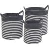 Household Essentials Striped Cotton Basket Set, Set of 3