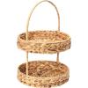 Household Essentials Water Hyacinth 2-Tier Tray, Natural