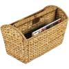 Household Essentials Wicker Magazine Rack, Handwoven Seagrass, Strong Metal Wire Frame, Built-In Handle and Divider, Lightweight, Contemporary, Great for Puzzle Books, Mail and More, Natural(Hyacinth)