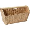 Household Essentials Wicker Magazine Rack, Handwoven Seagrass, Strong Metal Wire Frame, Built-In Handle and Divider, Lightweight, Contemporary, Great for Puzzle Books, Mail and More, Natural(Cattail)