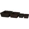 Household Essentials Wicker Storage Baskets, Set of 4, Handwoven Accent Baskets, Braided Water Hyacinth, Large, Medium and Small, Storage, Stylish and Versatile, Brown