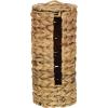 Household Essentials Wicker Toilet Paper Roll Holder, Handmade, Water Hyacinth Weave, Steel Frame, Removable Lid with Access Slot, and, Natural