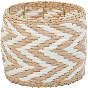Household Essentials, Natural and White Cattail and Paper Zee Basket,Natural and White