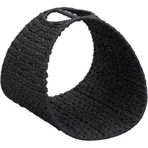 Household Essentials Oval Magazine Rack, Stained Hyacinth(Black Paper Rope)
