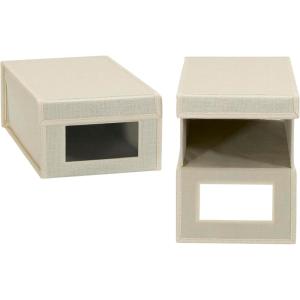 Household Essentials Small Drop Front Shoe Box 2 Pack, Beige