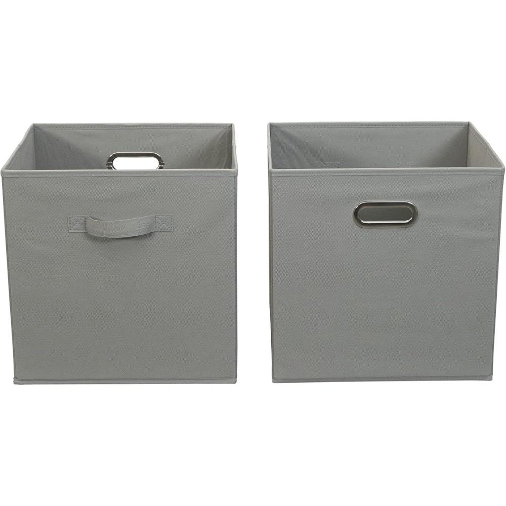 image:imageHousehold Essentials 2 Pack Open Storage Bins with Dual Handles 13 x 12 x 13 Teafog