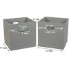 Household Essentials 2 Pack Open Storage Bins with Dual Handles, 13 x 12 x 13, Teafog